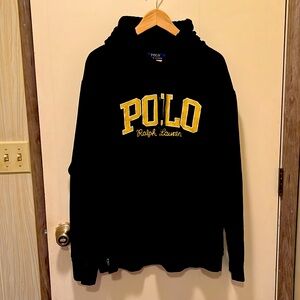 POLO Ralph Lauren XXL Black Hoodie with yellow lettering